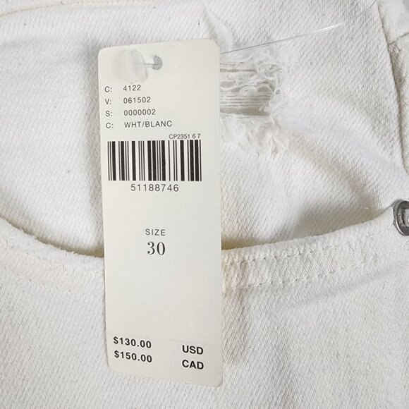 Pilcro & The Letterpress Jeans Womens 30x29 White Distressed Slim Boyfriend NWT - Picture 14 of 14